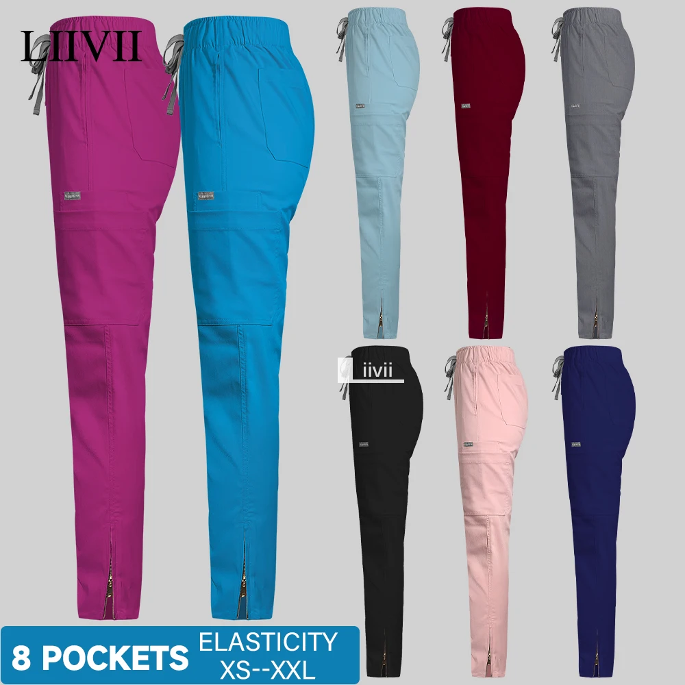 Medical Scrubs Uniform Bottoms Surgical Pants Unisex Doctor Nurse Work Trousers Dentist Clinical Nursing Bottoms Jogging Pants