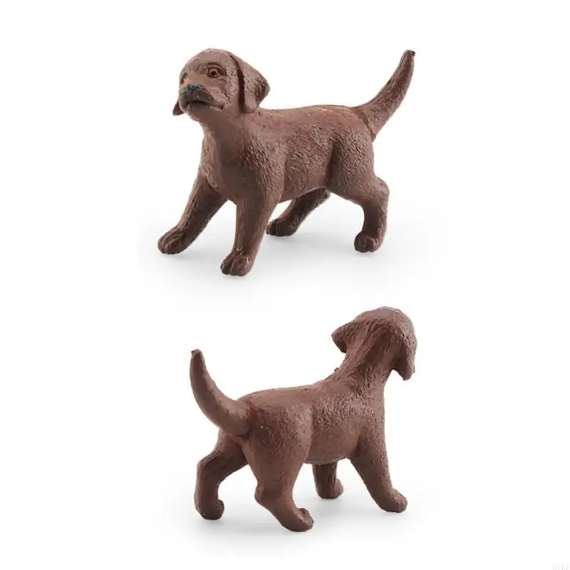 H7BF 8PCS Dog Figurines Playset, Realistic Detailed Plastic Puppy Figures, Hand Painted Mini Dog Figures Toy Set Cake Toppers