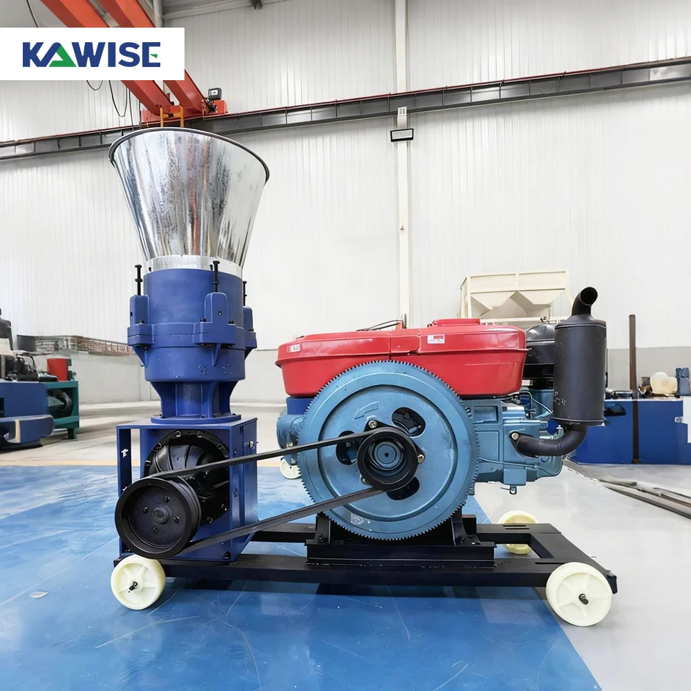 AIROW CE Diesel Engine Feed Pellet Machine for Poultry Pig and Cattle Chicken Feed Making on Small Farms