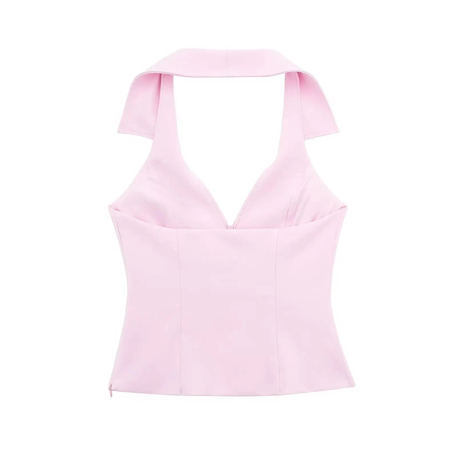 HH 2024 Frauen Sexy Rosa Camis Top Shorts Set Sommer Mode Neckholder Rückenfreies Top + Süße Rosa Kurze Hose dame Anzug – Detail 5