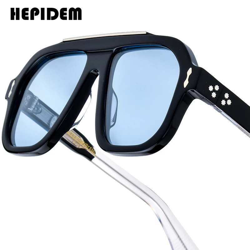 

FONEX HEPIDEM Acetate Polarized Sunglasses Men Japanese Handmade Brand Designer Thick Big Size Square Sun Glasses Women gm OCT-T