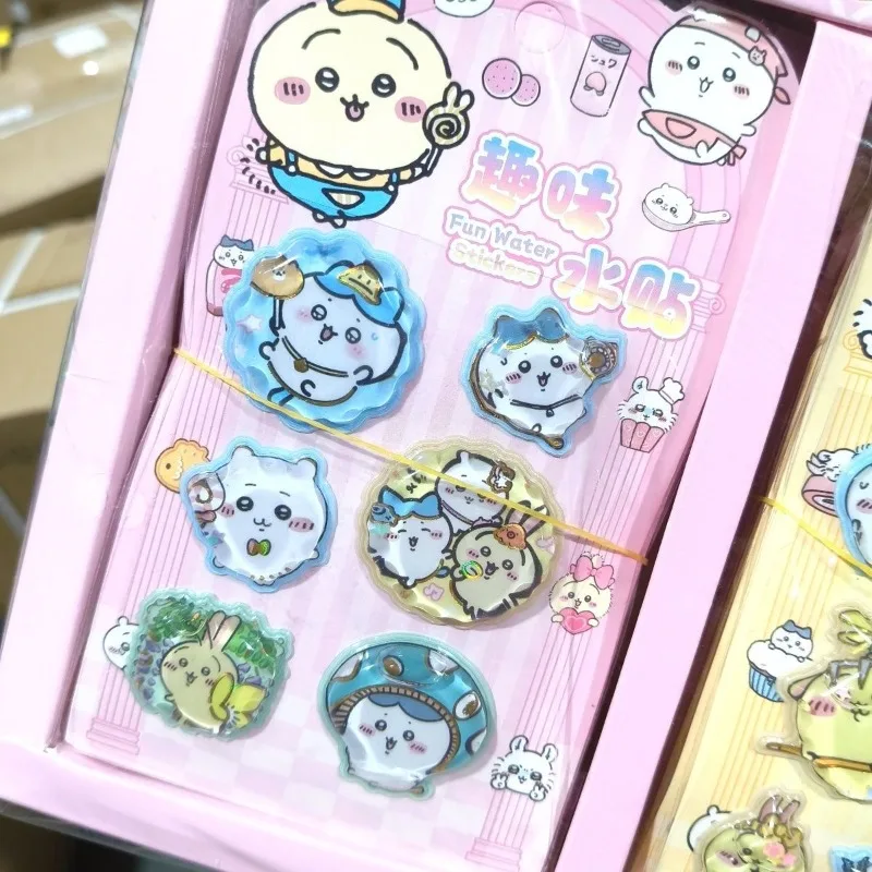 Cute Anime Chiikawa Cartoon Kawaii Water-injected Shake Water Sticker 3D Three-dimensional 2026 New Transparent Mobile Stickers