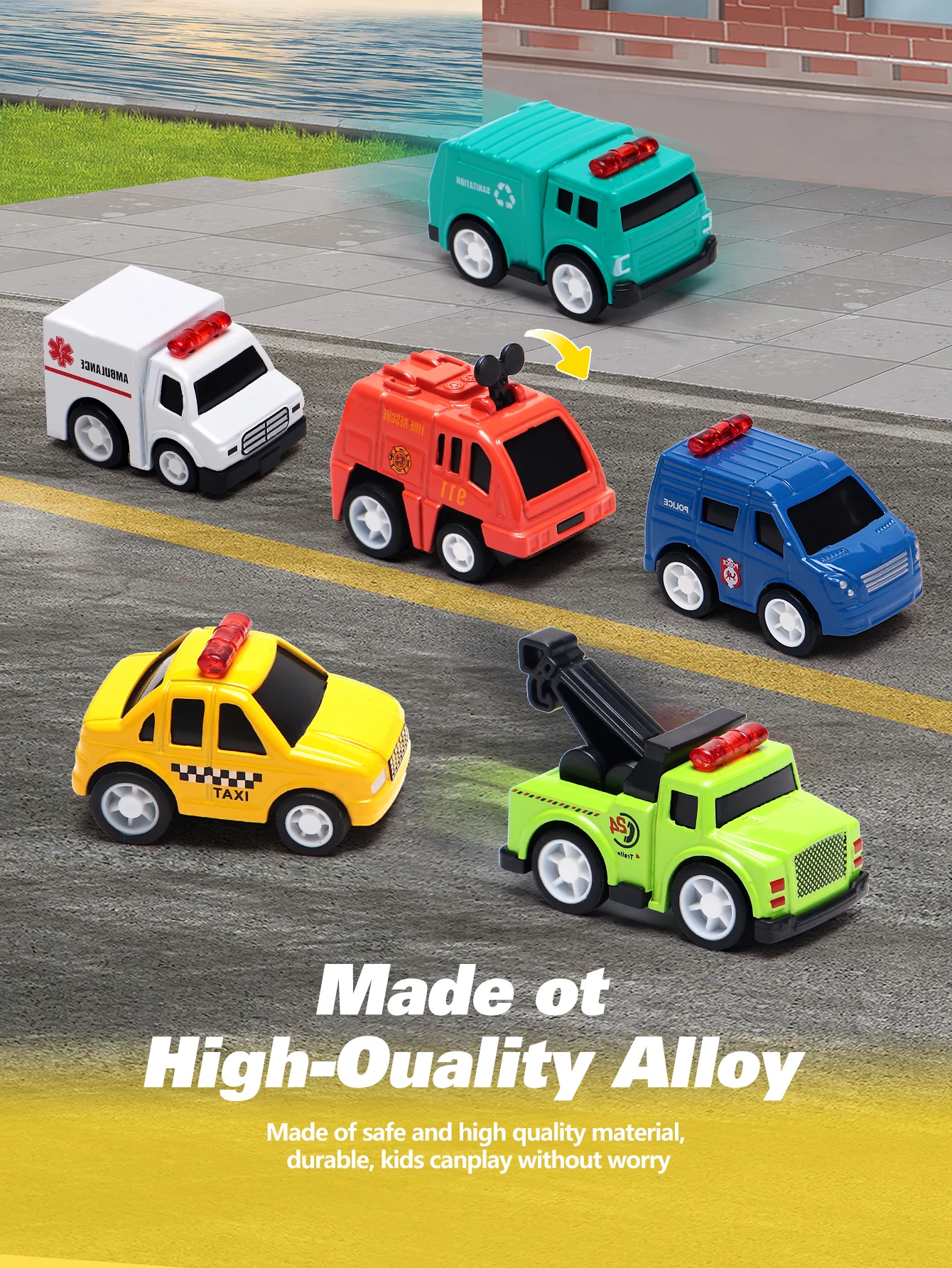 

Набор милых игрушечных машин из 24 предметов, инженерная машина, полицейская машина и другие разнообразные формы, веселый маленький флот, которые младенцы не могут оставлять