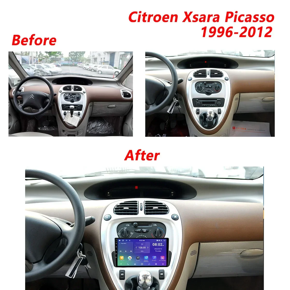 

Car Radio for Citroen Xsara Picasso 1996-2012 Stereo 4GLTE+5GWifi CarPlay & Android GPS Navigation 1 Din Multimedia Video Player