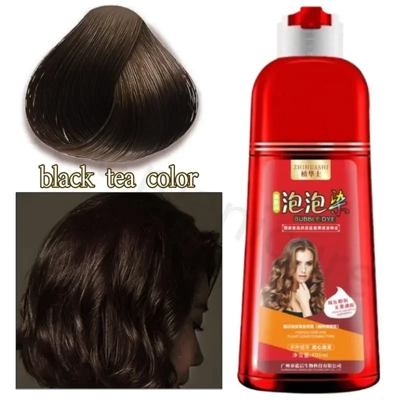 400ml Bubble Hair Dye Big Red Bottle Plant Extract Pure Natural Non-irritating Household Hair Dye Cream Easy To Operate - Image 4