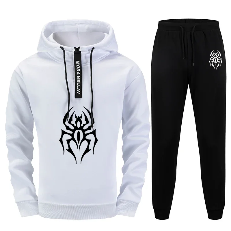 2026 Trendsetter Men Tracksuit Set 2 Piece Outfit Half Zip Hoodies and Sweatpants Urban Streetwear Fall Winter Casual Sportswear