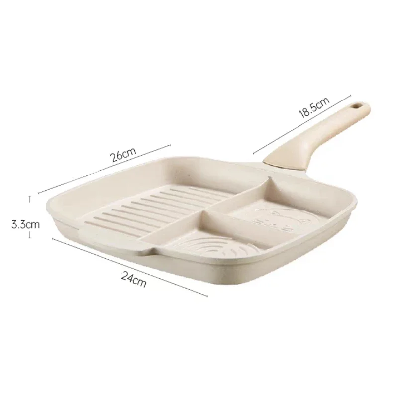COOKER KING Ceramic Coating Frying Pan Non-stick Saucepan Three-in-One Breakfast Pan for Steak Egg Multi-functional Pancake Pans