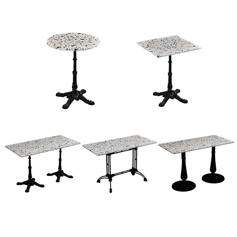 

Terrazzo table coffee Nordic dining outdoor square dessert shop simple small round table negotiation table