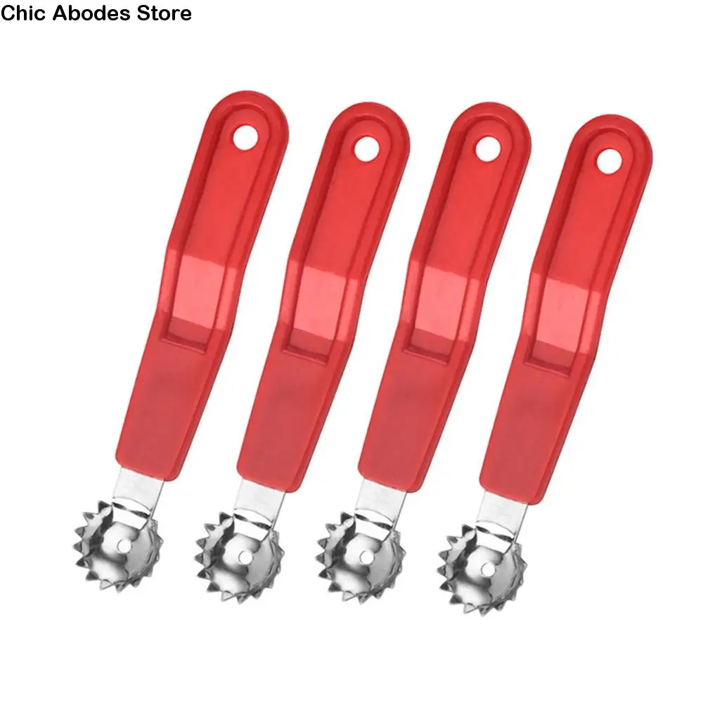 

4pcs Stainless Steel Fruit Corer Tool Plastic Handle Easily Remove Fruit Corer Extractor with Hole Portable Strawberry Huller