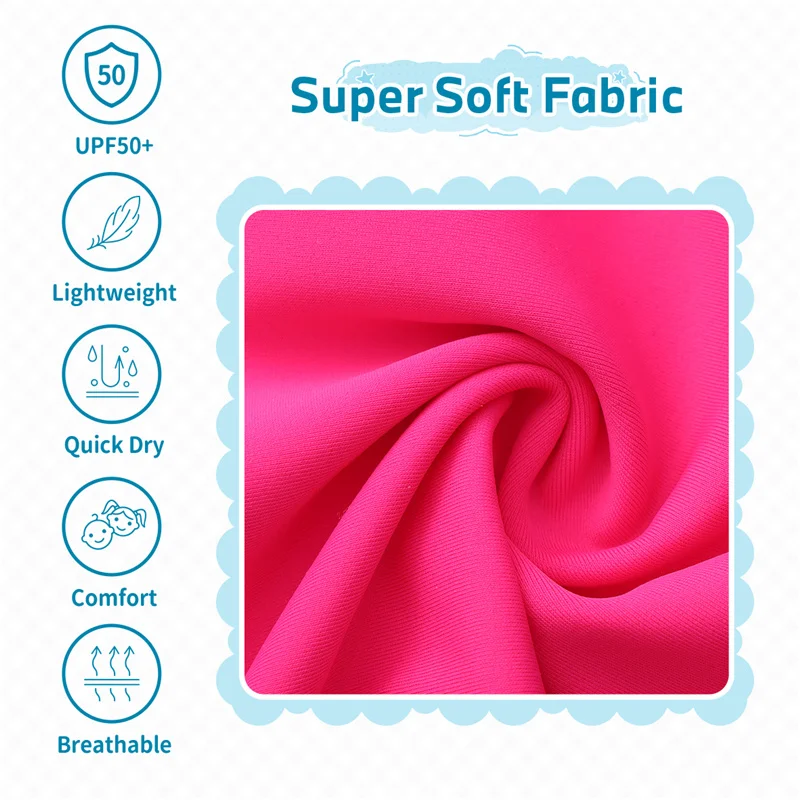 Long Sleeve Rashguard Kids Swimwear Girls Surf Suit UPF 50+ Sun Protection Shirts Boys Swim Rash Guard Beach Wear