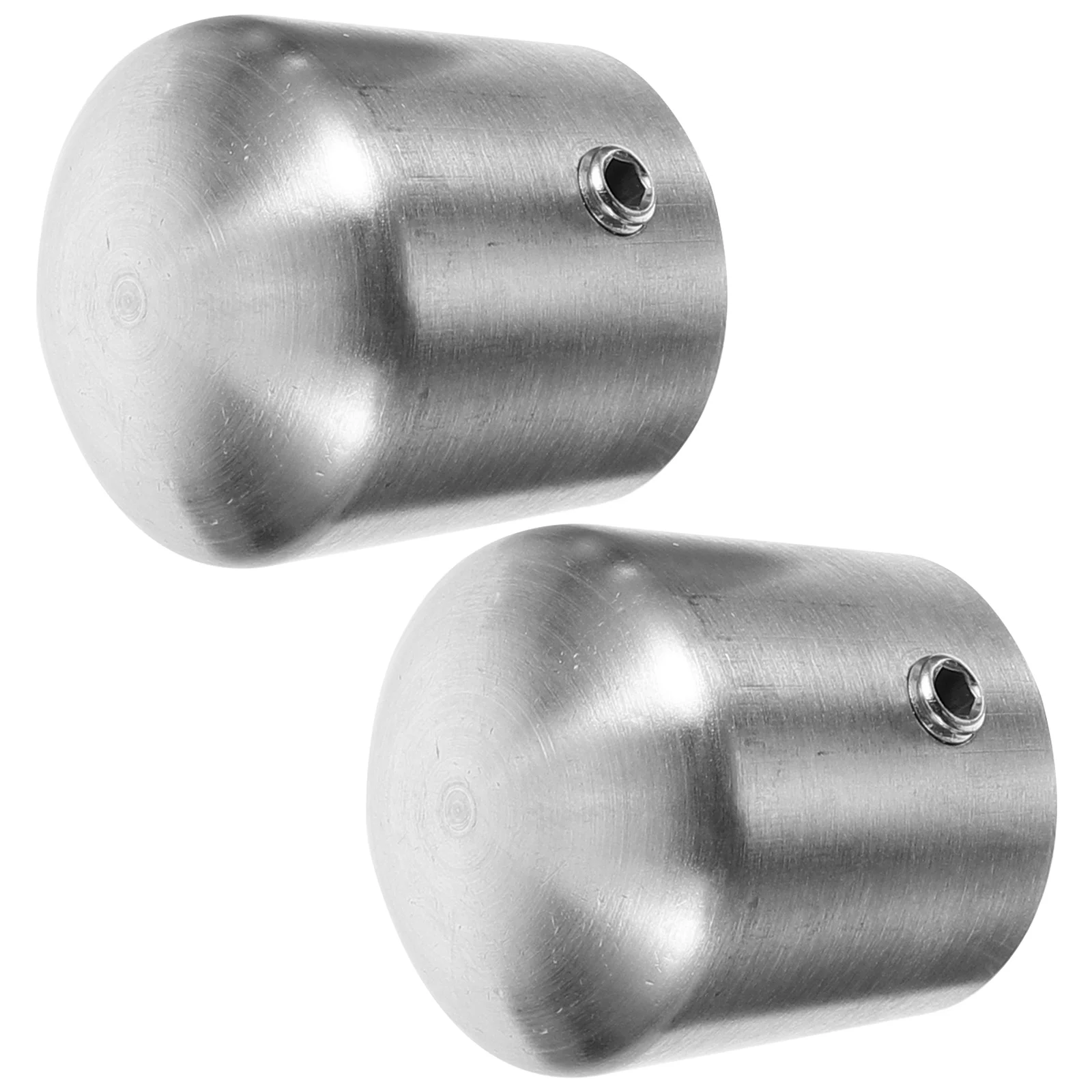 2 Pcs Round Pipe Stairway Railing Caps Metal Handrail Plugs for