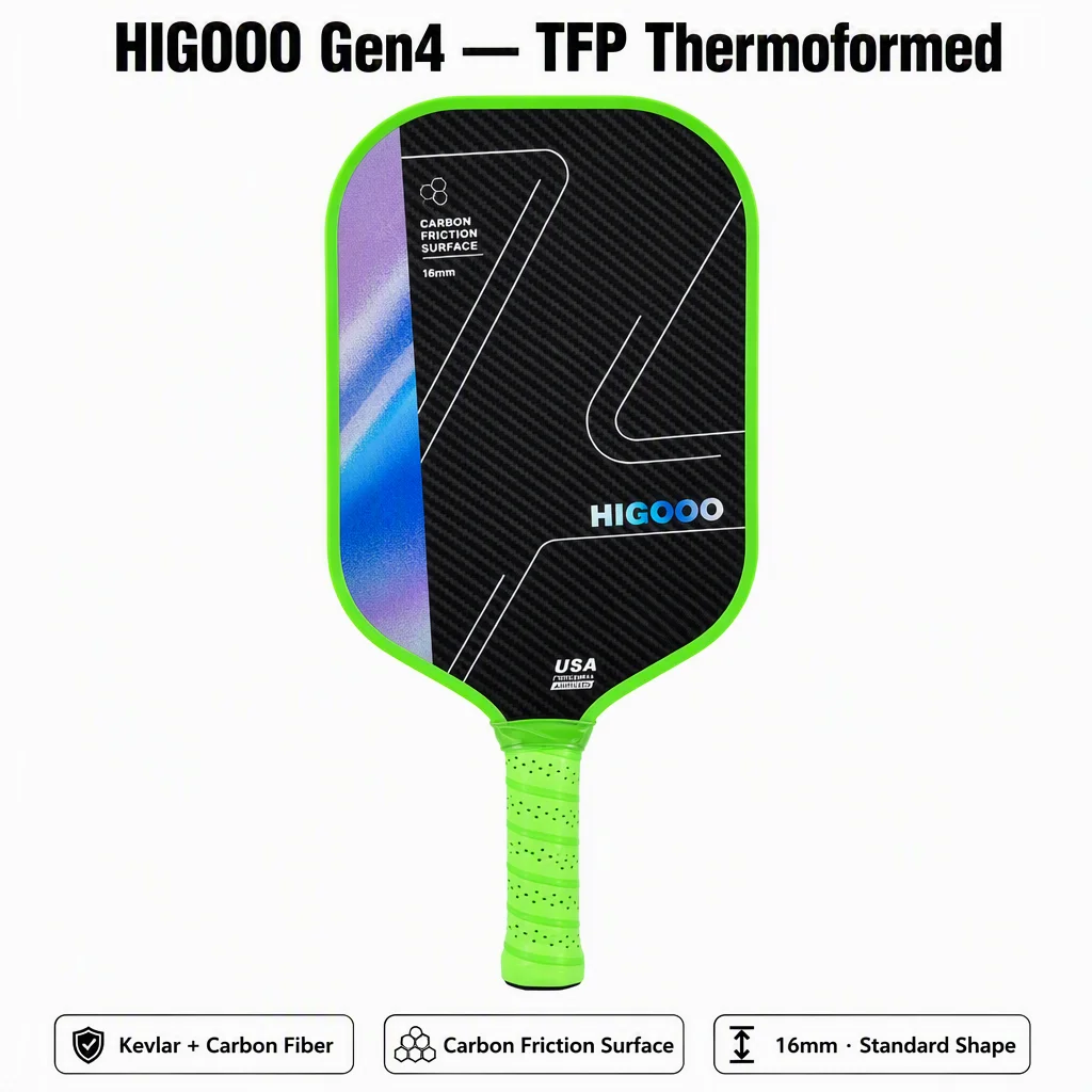 T700 Carbon Fiber Pickleball Paddle with Carbon Friction Surface 16mm Polymer Honeycomb Core for Enhanced Power Spin And Control