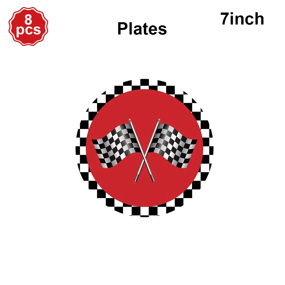Décorations Pour Une Fête D'anniversaire De Voiture De Course Avec Assiettes En Papier Nappe Gobelets En Papier Serviettes En Pneu Drapeau Pour Une Fête D'anniversaire D'enfants, Pour 20 Personnes