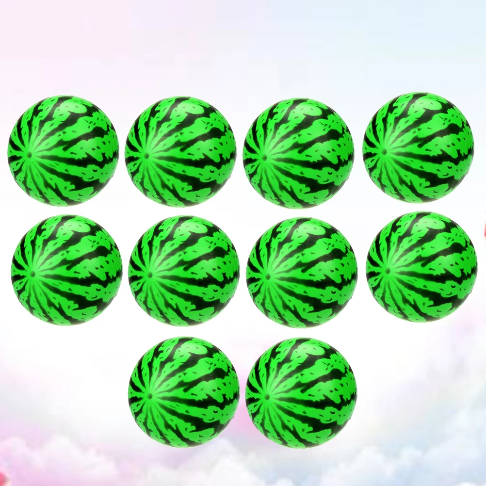 10個のインフレータブルボール子供のおもちゃプラスチックボールスイカの形のボール子供用ギフトベビービーチアウトドア(20cm)