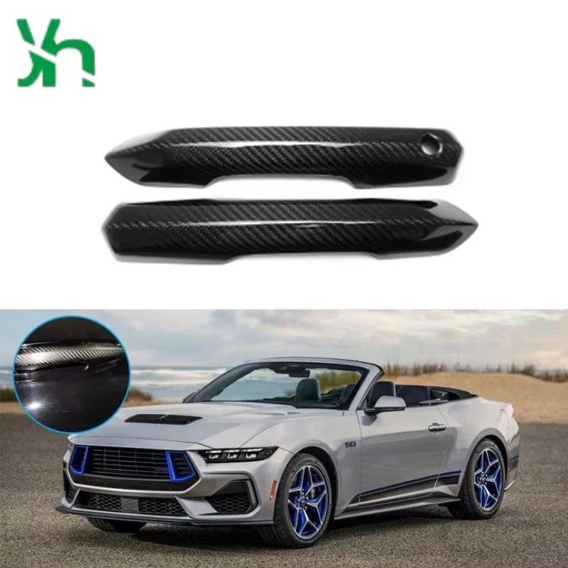 Для Ford Mustang внешняя дверная ручка из углеродного волокна, роскошный бизнес-стиль, автомобильный бампер