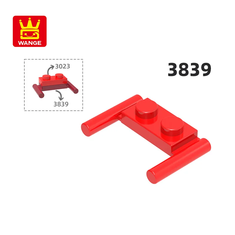 Wange 3839 100g/172Pcs Double-Sided Block with Handle Moc Color Accessories Compatible with Brick DIY Children's Toy Assembly