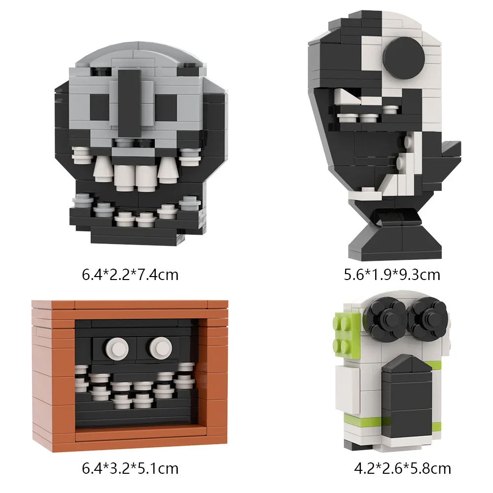 MOC 공포 게임 이상한 문 몬스터 빌딩 블록 세트, 창의력 공포 미니 세트 벽돌 아이디어 장난감, 어린이 생일 선물