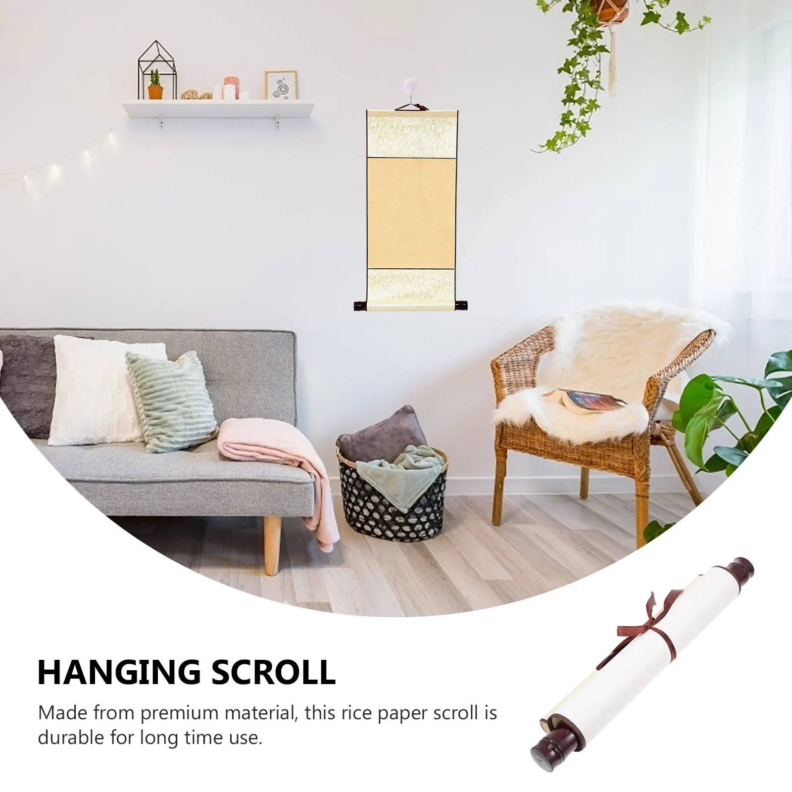 

Blank Chinese Scroll Paper Painting Surface Durable Calligraphy Scroll for Chinese Brush Writing Painting Art Practice Supplies