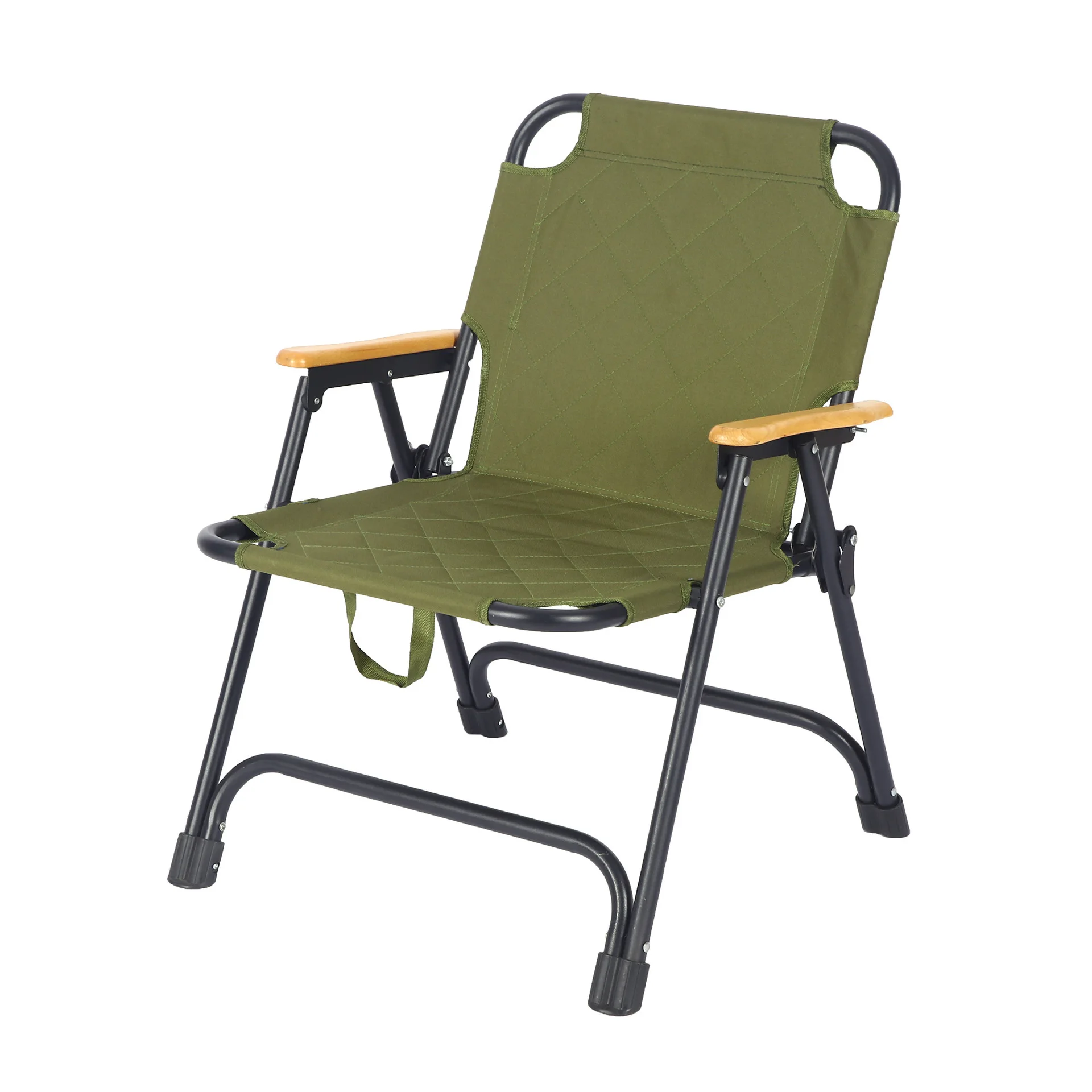 

Outdoor Iron Frame Folding Chair with Oxford Fabric Portable Quilted Design for Picnic Beach Fishing & Camping