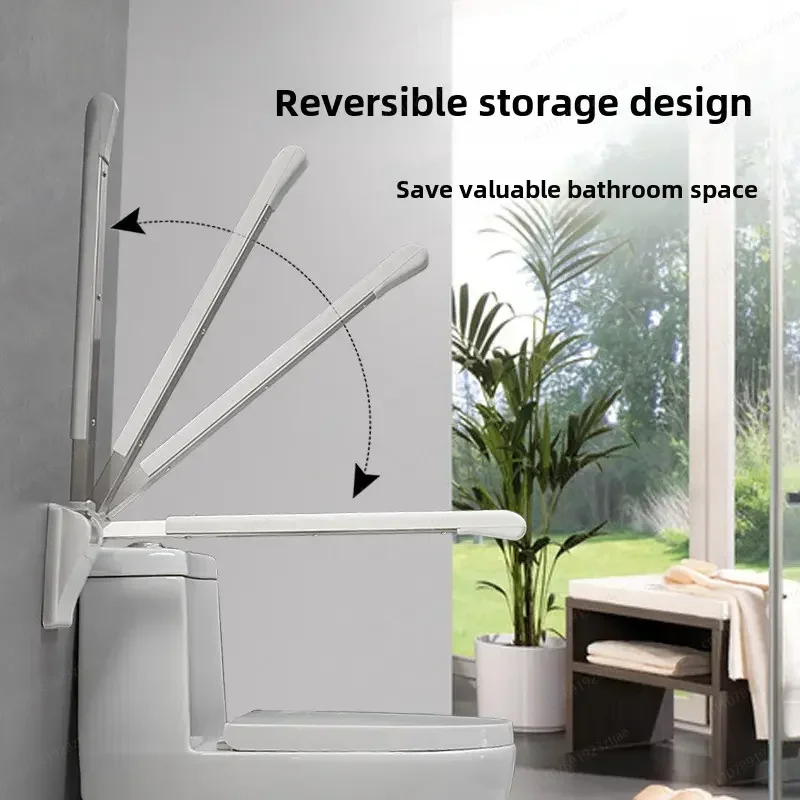 Foldable Toilet Grab Bar, Non-Slip Safety Handrail for Elderly & Pregnant Bathroom Assist