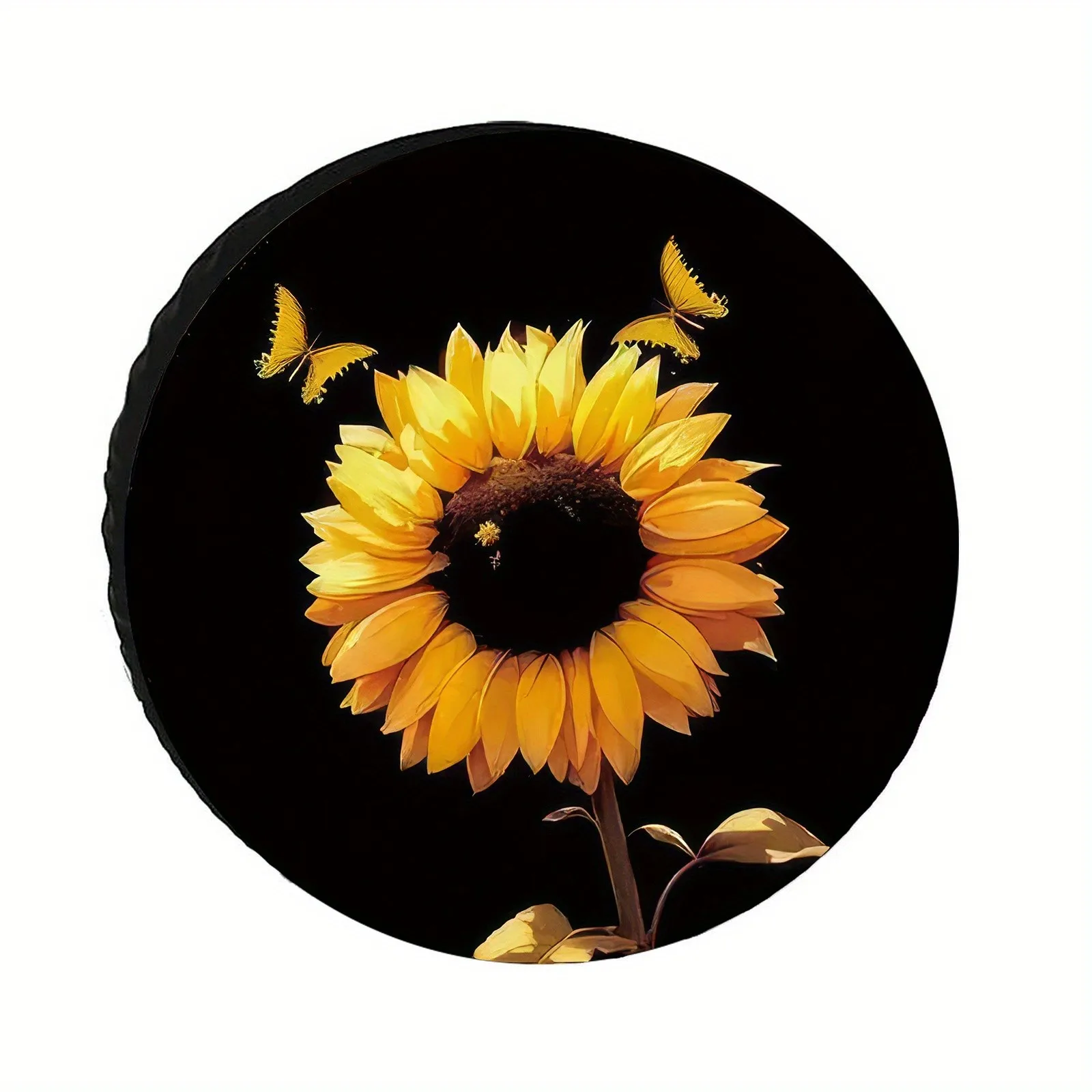 

Чехол для запасного колеса Sunflower Butterfly, прочный, защитный, устойчивый к ультрафиолетовому излучению, из полиэстера, подходит для колес диаметром от 14 до 17 дюймов.