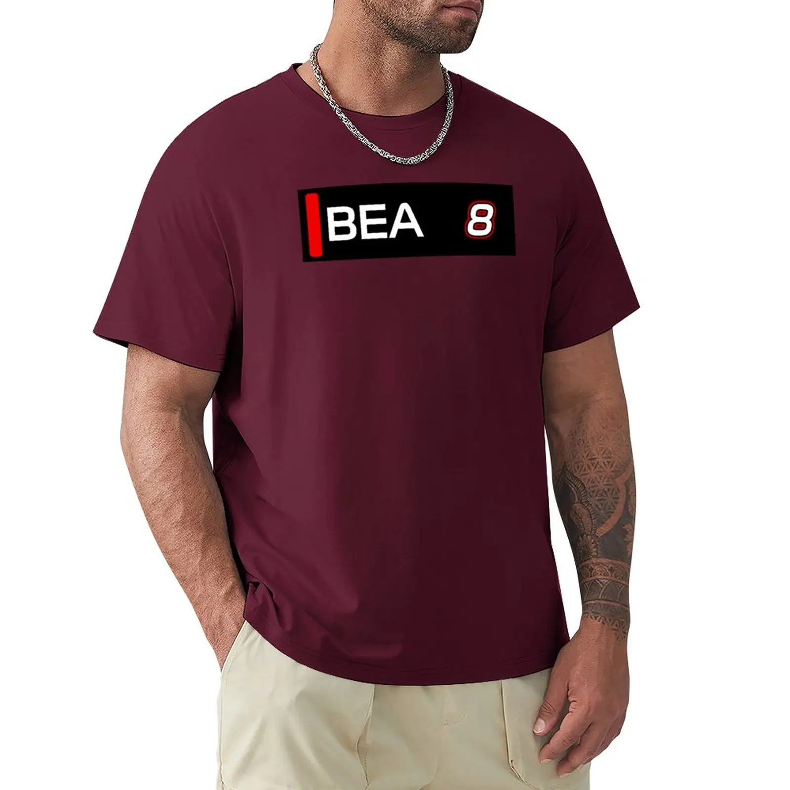 Formula 2 2023 Ollie Bearman PREMA Number 8 TV T-Shirt plain t-shirt summer top mens cotton t shirts