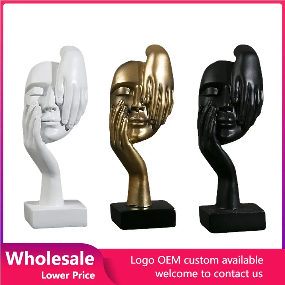 

Nordic Art Statue Resin Statue Abstract Face Character Desktop Ornaments Sculpture Office Miniature Figurines Home Decor
