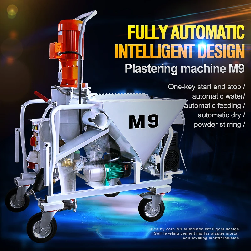 M9 Construction Gypsum Plaster Machine Wall Spray Tool with Pump and Motor Core Components