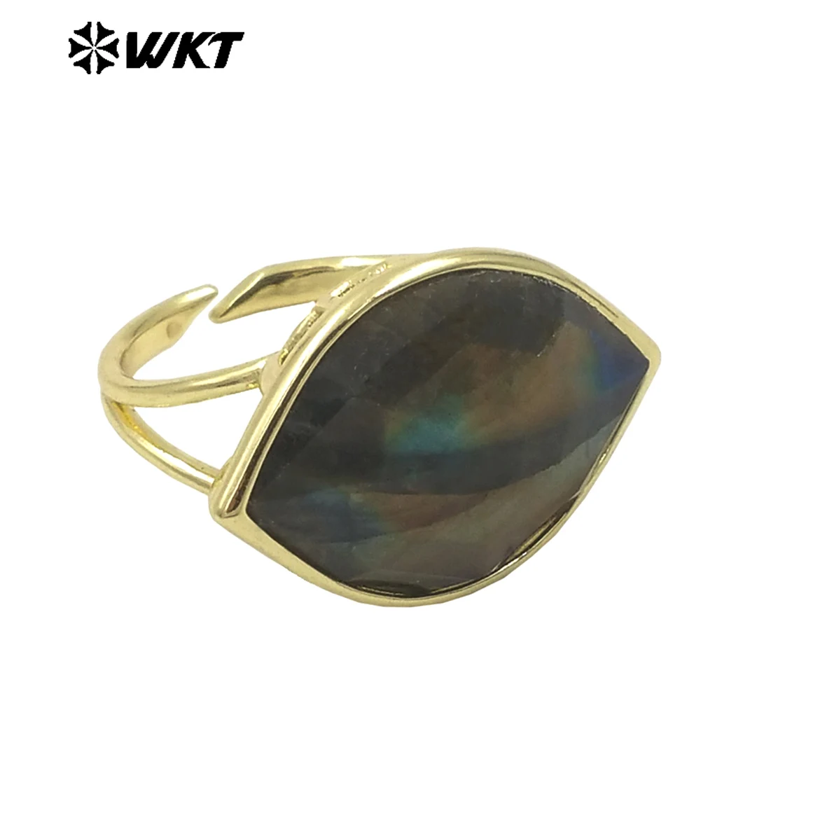 WT-R519 New Exquisite Reflective Glitter Stone Stone Eye Design 18k Gold Plated Men And Women Can Wear Rings Accessories