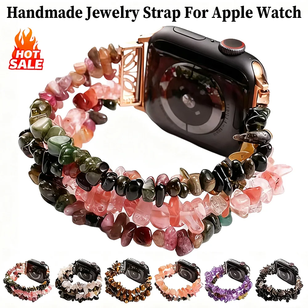 Handmade Jewelry Strap For Apple Watch Ultra 3 2 1 49mm 11 10 46/42mm Colorful Watchband For iWatch 9 8 7 45/41mm 6 5 SE 44/40mm
