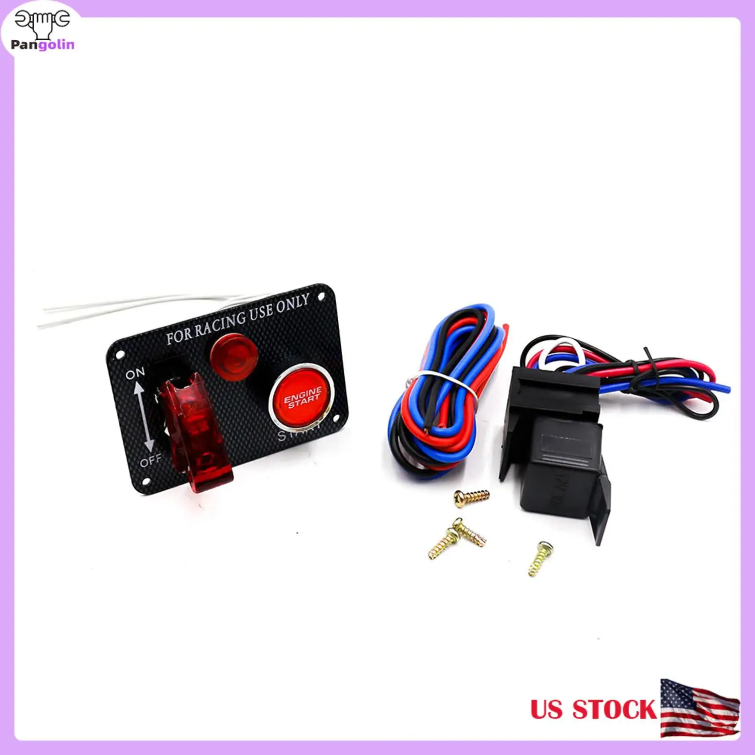 

Pangolin Carbonfiber Racing Car 12V Ignition Switch Panel Engine Start Push Button Panel Racing Car Replacement Interior Parts