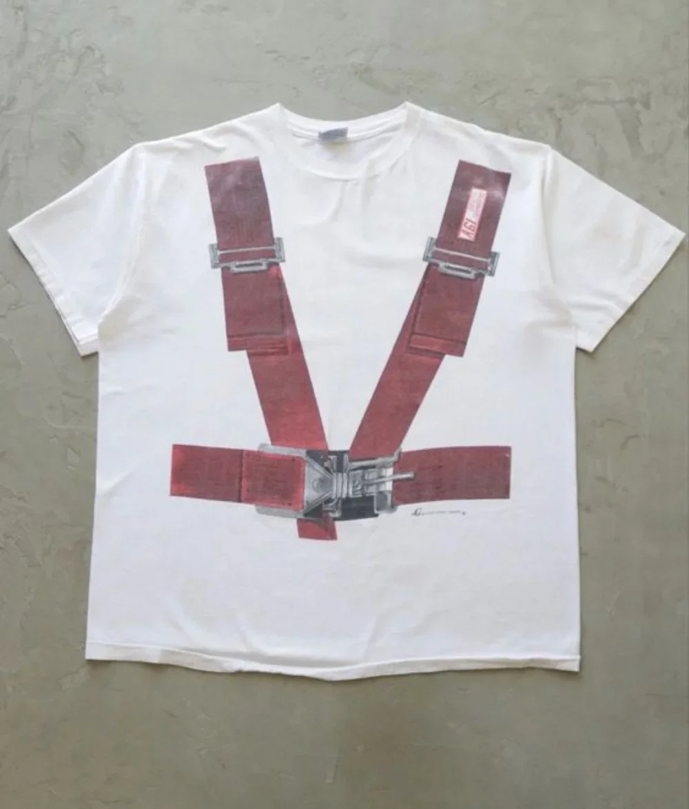 Y2k Europe and The United States New Summer Vintage T-shirt Portrait Printed Harajuku Hip Hop Personality Fashion Couple Shirt