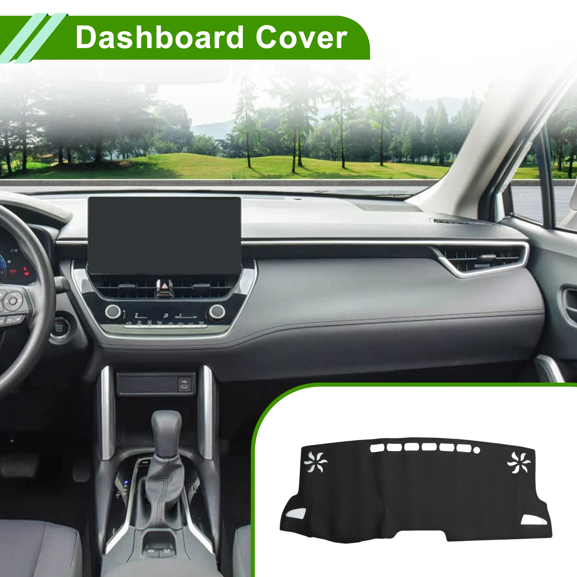 

Чехол на приборную панель UXCELL для Toyota Corolla Cross 22-25 без HUD, из искусственной кожи, черный