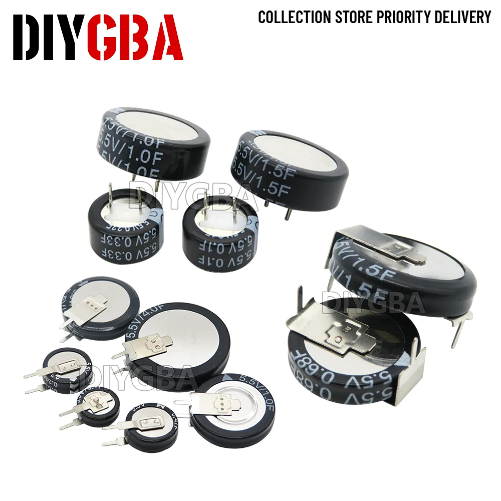 1 Buah Kapasitor Super 0.1F 0.22F 0.33F 0.47F 0.68F 1F 1.5F 4.0F Kapasitor Super Farad Kapasitansi Tombol Tipe-H Tipe-V Tipe-C