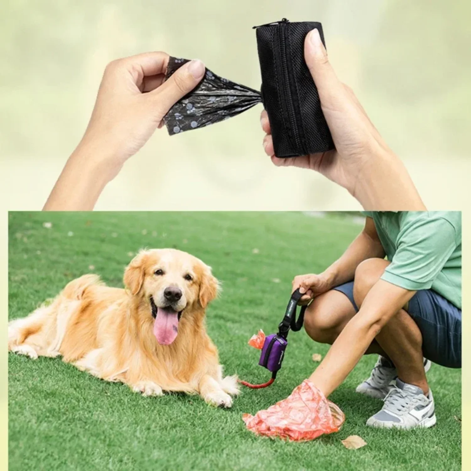 Protable Dog Poop Bag Biodegradable Dispenser Pouch Garbage Bags Organizer Pet Puppy Cat Pick  Poop Bag Holder Dispenser