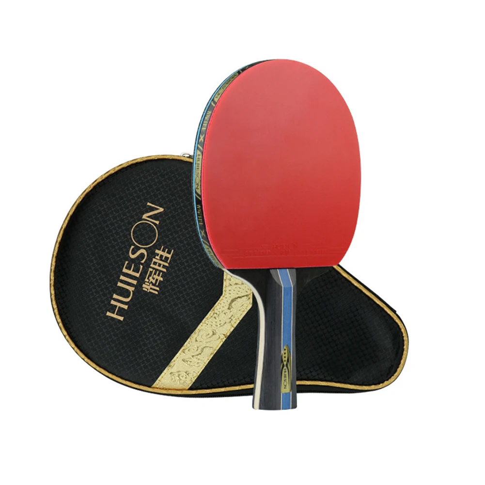 For ping Pong Paddle Table Tennis Racket 4 Star with Double Face Pimplesin Sticky Rubber and Strong Seven Layer Wood Frame