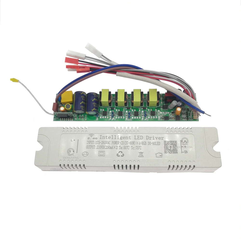 1pcs 37-60Wx4 + RGB 30-60LED 2.4G LED Driver Remote+APP Control Transformer For Dual Color and RGB Fexible Strip Chandelier DIY