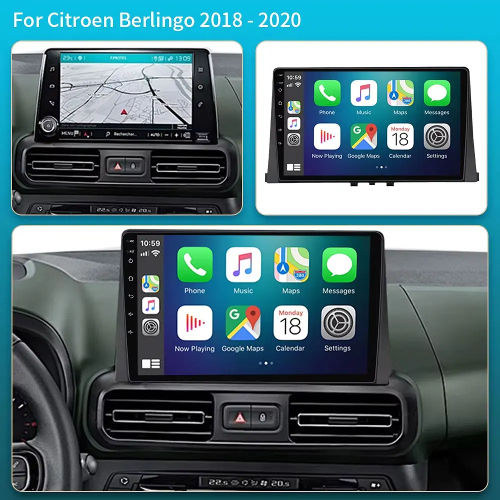 أندرويد 15 Carplay راديو السيارة ستيريو مشغل فيديو الوسائط المتعددة لسيتروين بيرلينجو 2018 2019 2020 2 Din autoradio Carplay 5G #6