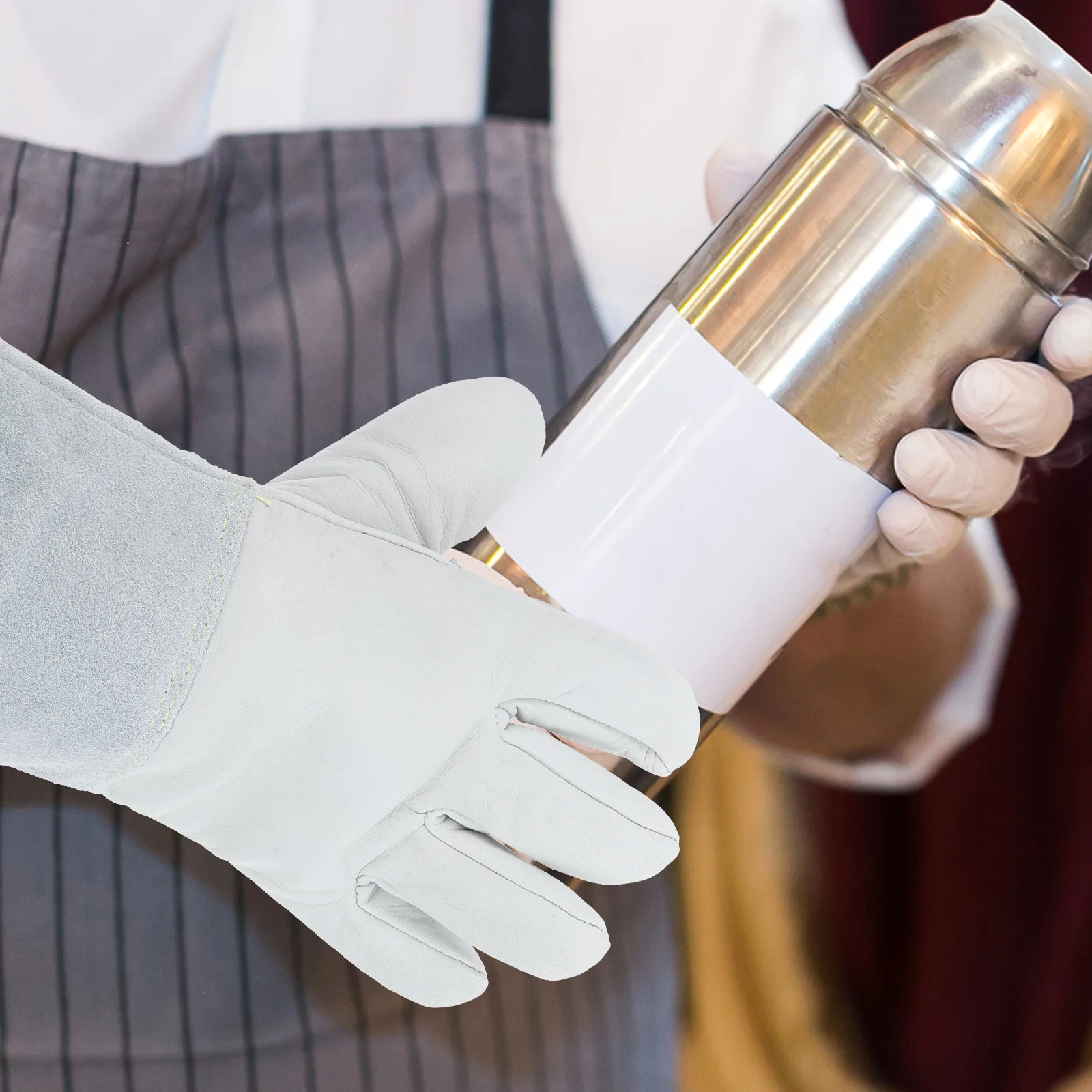 

1Pair Insulated Waterproof Cowhide Gloves for Men Cold Weather Freezer Construction Work Safety Work Gloves Heavy Duty PU