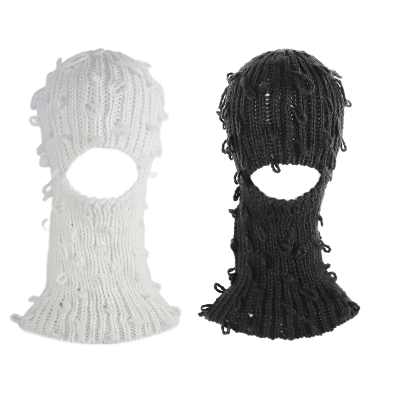 

Sports Balaclava Hat Unisex Beanie Hat Men Neck Warmer Messy Fringes Photo Props Versatile Outdoor Activities