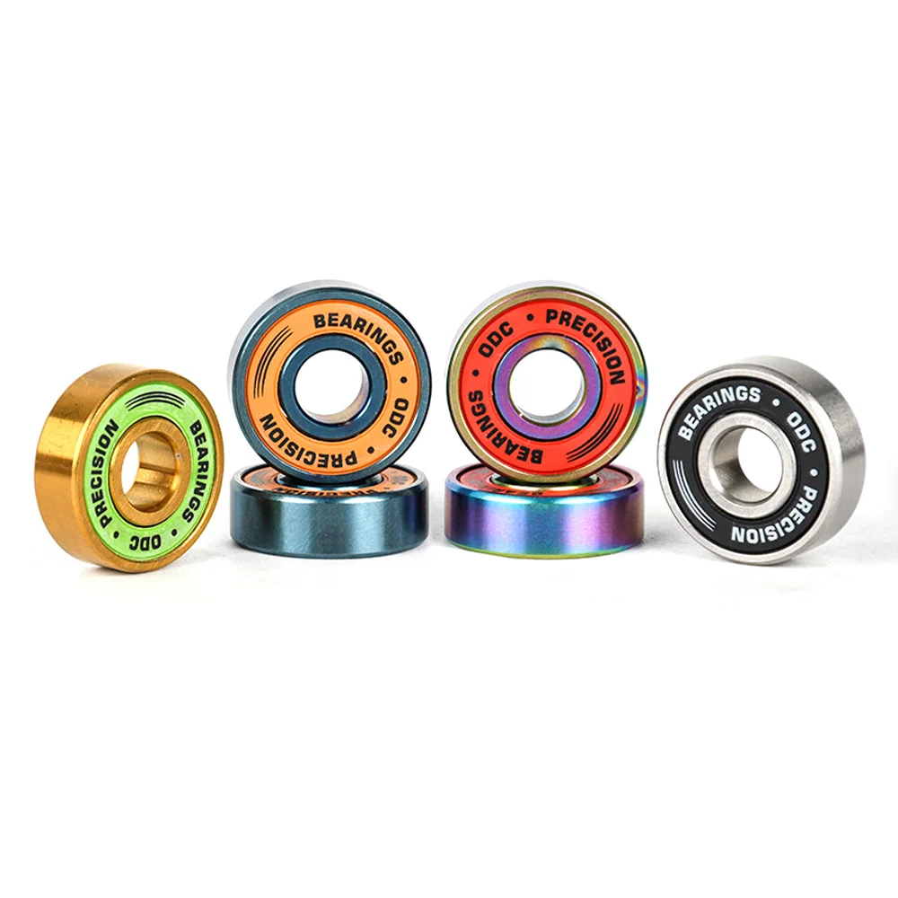 8Pcs 608-2RS Black Ceramic Ball Bearings Stainless Steel Titanium Coated Bearings for Roller Skates & Drift Skateboard AMB366