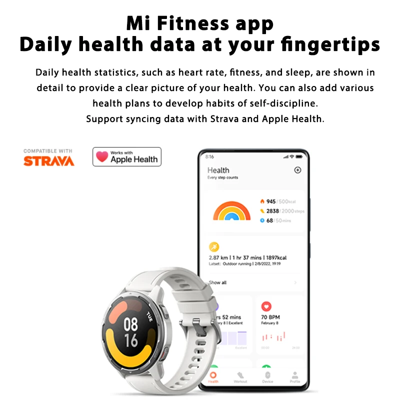 Global Version Xiaomi Mi Watch S1 Active Smart Watch GPS 470mAh 1.43 AMOLED Display Bluetooth 5.2 Heart Rate Sensor Blood Oxygen 3