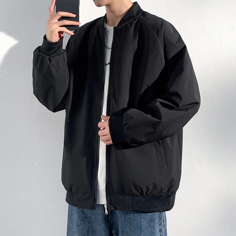 

Корейская новая куртка-бомбер, мужские бейсбольные куртки с длинным рукавом, мужская ветровка на молнии, ветровка, мужская верхняя одежда, брендовая одежда
