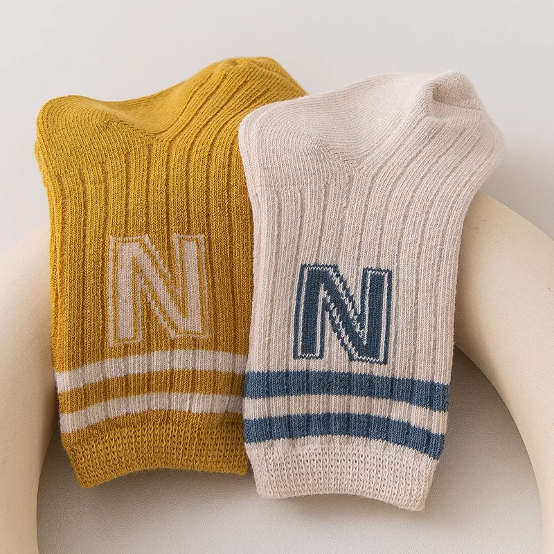 Chaussettes en coton coordonnantes pour bébé garçon et fille, accessoires pour nouveau-né, vêtements pour enfants de 0 à 5 ans, printemps et automne