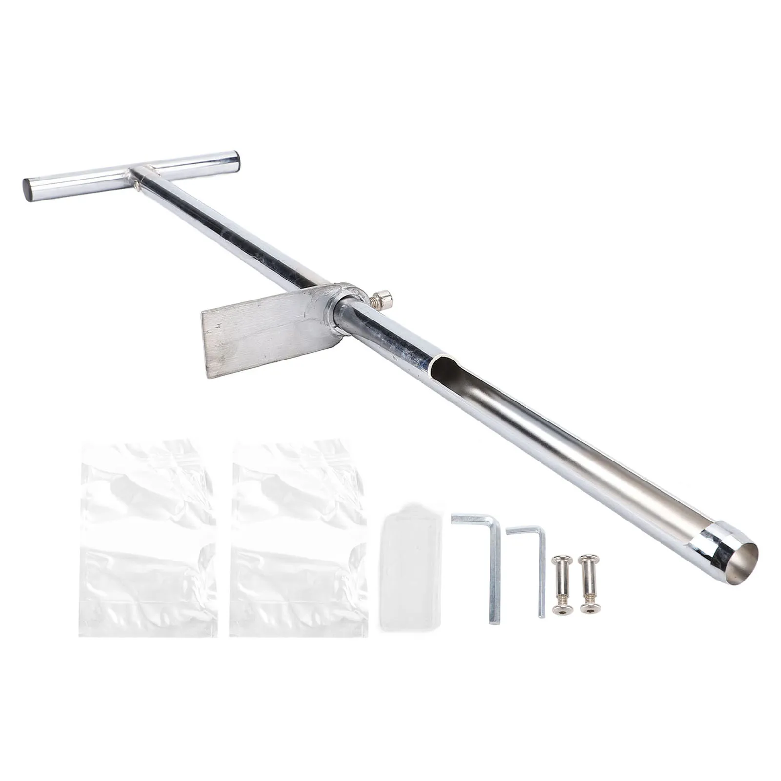 Bodenprobenhalter mit Fußpedal, T-förmiger Griff, Edelstahl-Bodensonde-Testkit für Garten, Rasen, Bauernhof