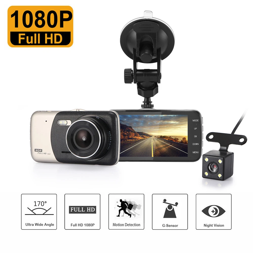 Car DVR Full HD 1080P Dash Cam Rear View Vehicle Video Recorder Parking Monitor Night Vision G-sensor Dash Camera Registrator