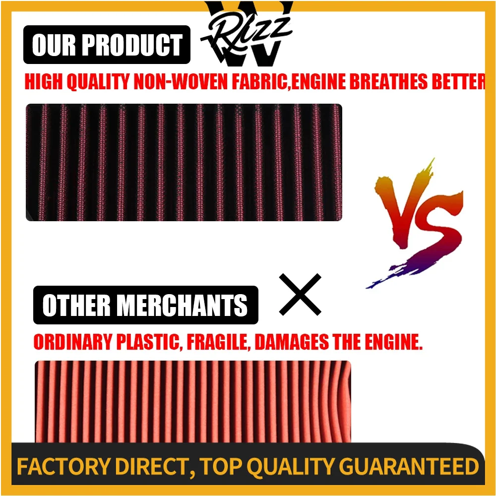 For Kawasaki NINJA 400 NINJA400 Z400 Z 400 2018 - 2024 2022 2023 Motorcycle Air Filter Element High Flow Reusable Air Cleaner