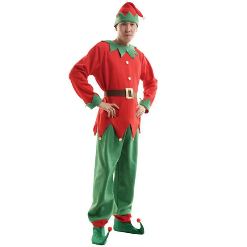 Natal Elf Papai Noel Cosplay Traje para crianças, Dance Party Suit para meninos e meninas, Halloween, Carnaval, Ano Novo, Família