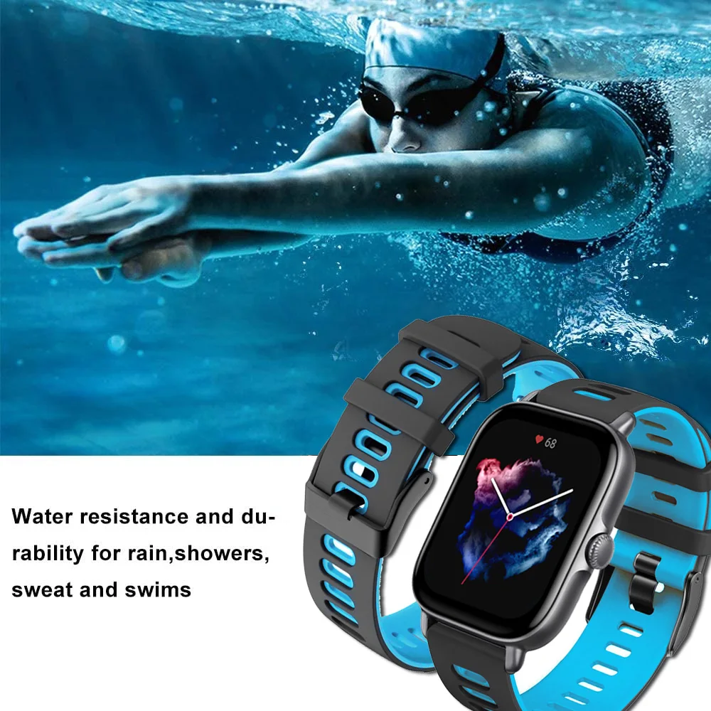 20มม.ซิลิโคนสมาร์ทนาฬิกาสำหรับ Xiaomi Huami Amazfit GTS 3สร้อยข้อมือ Amazfit GTR 42มม.GTS2 2e 2mini Bip S U POP สาย Pro