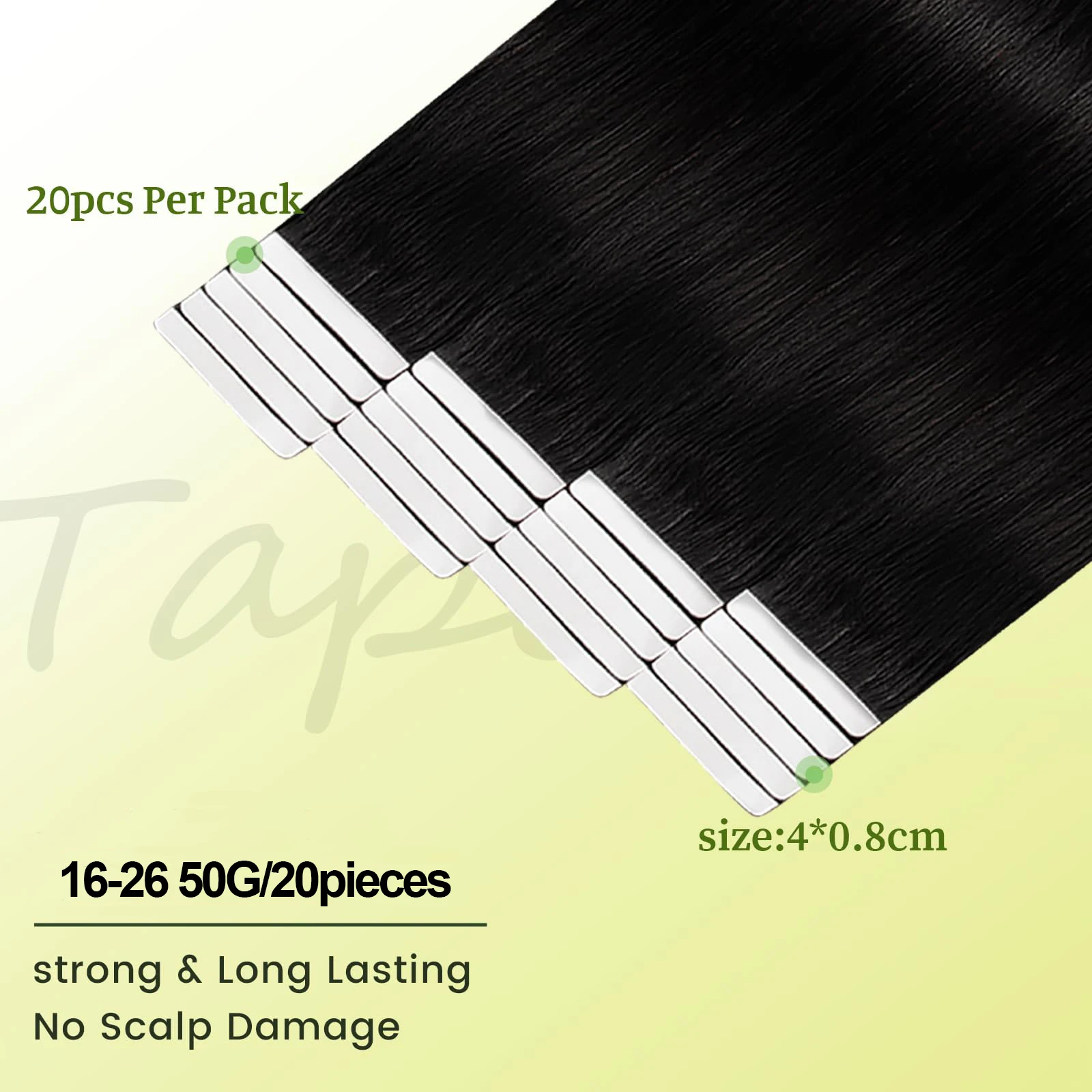 شريط في وصلات الشعر شعر بشري حقيقي 18 بوصة شريط مستقيم غير مرئي مزدوج الجوانب في وصلات الشعر # 1ب